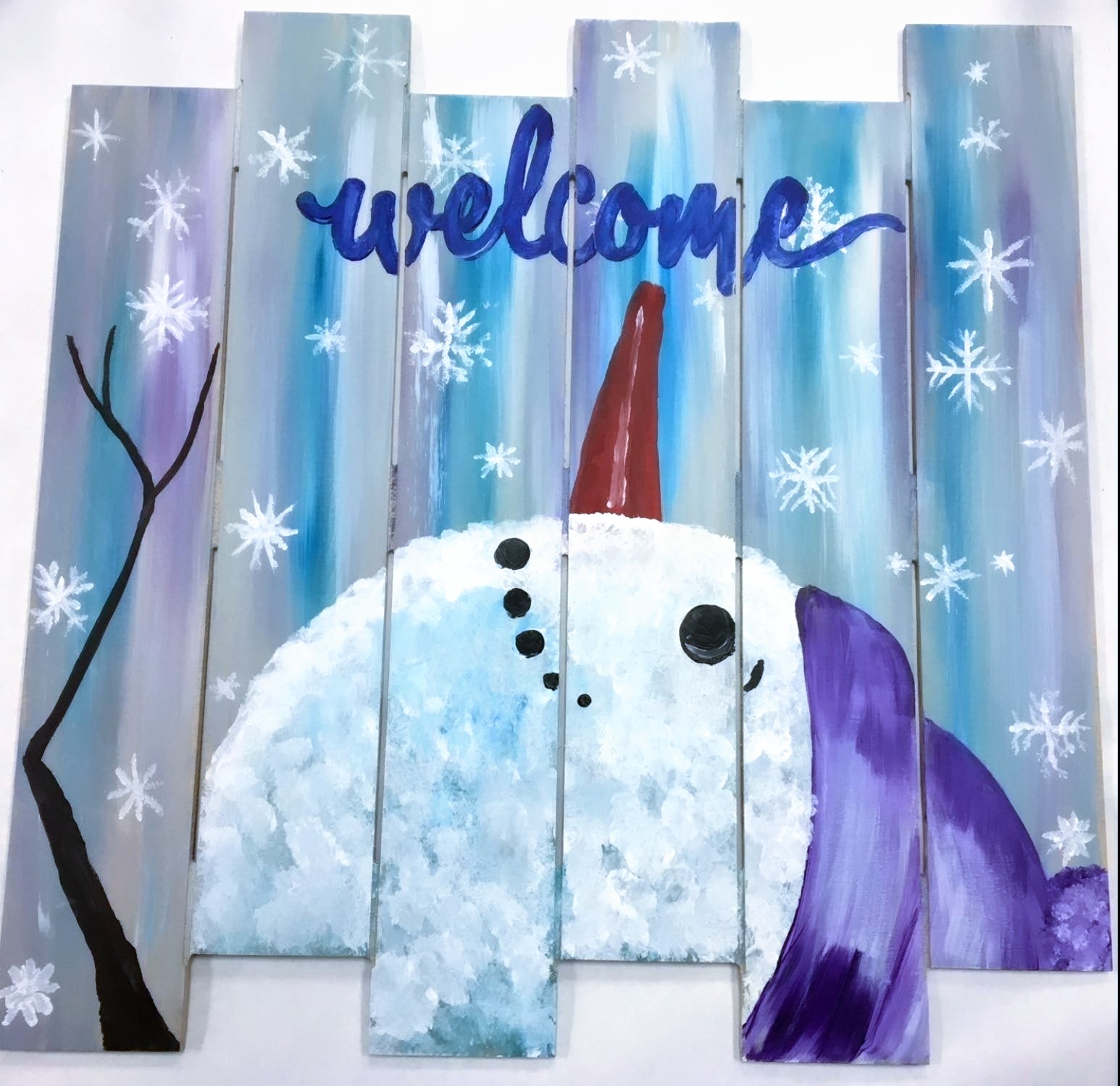 Welcome Snowman Pallet