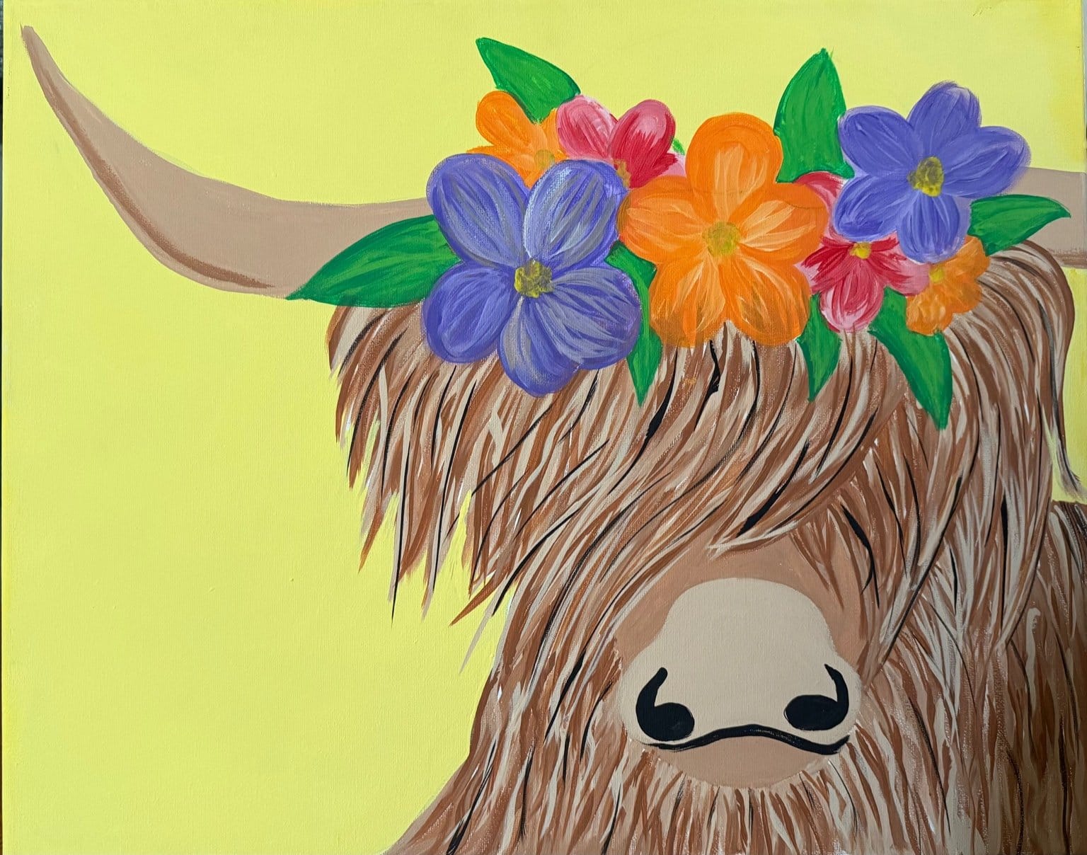 Flower Highland Cow
