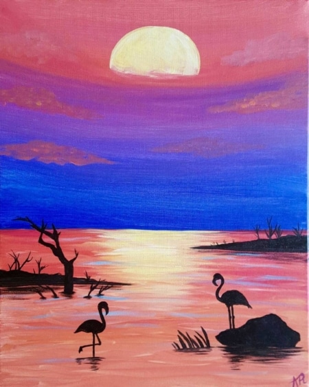 Flamingo Sunset - Paint and Sip