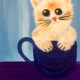 Kitten in a Cup cookies and canvas