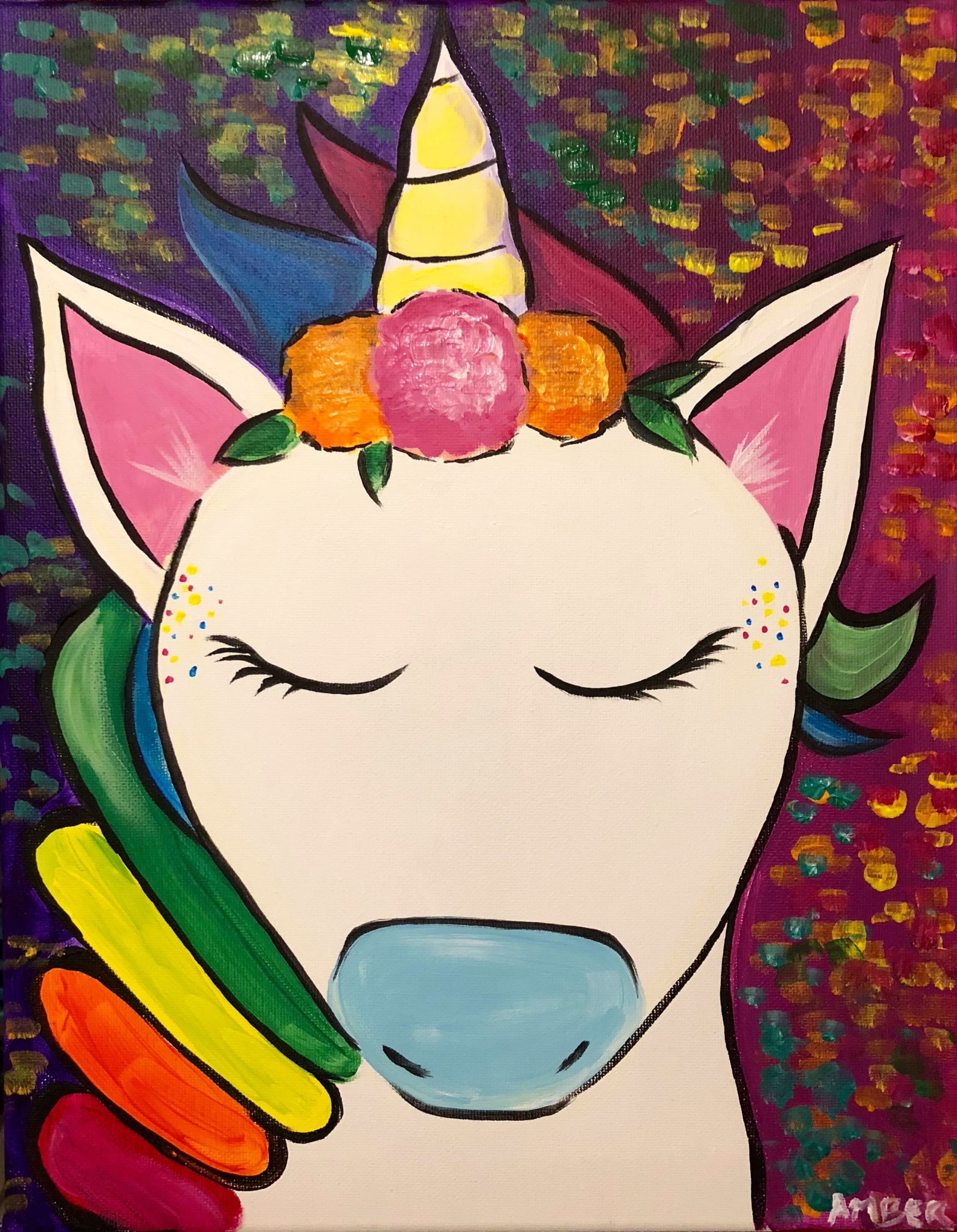 Flower Power Unicorn Paint and Sip