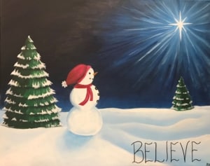 Snowman Believes Paint and Sip