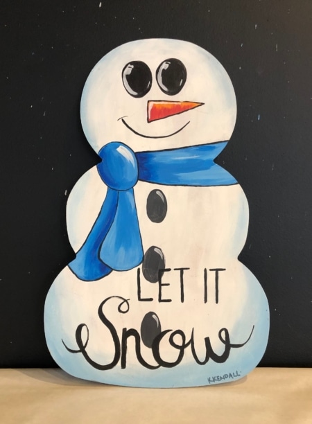 Let it Snow Wooden Snowman Paint and Sip