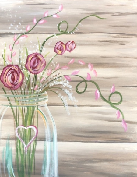 Rustic Flowers Paint and Sip