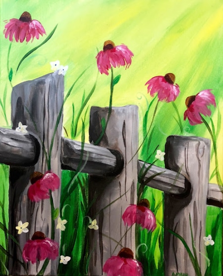 spring daisies paint and sip