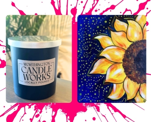 paint and sip columbus painting candle