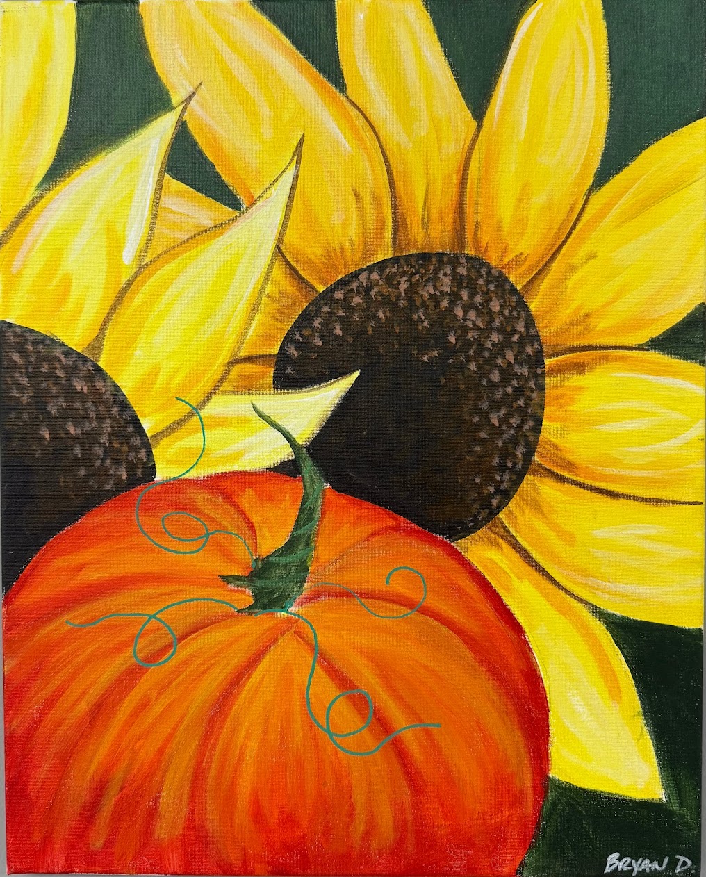 paint and sip columbus painting pumpkins sunflower art