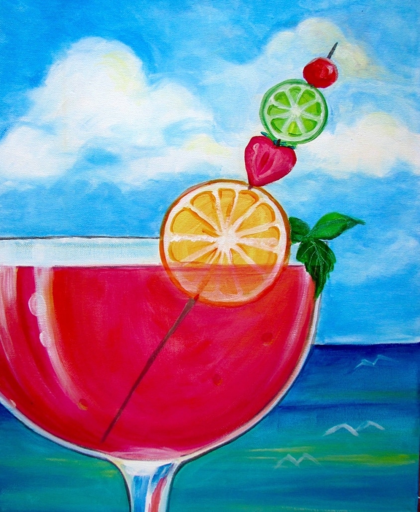 Orlando Paint & Sip - Beach Drink