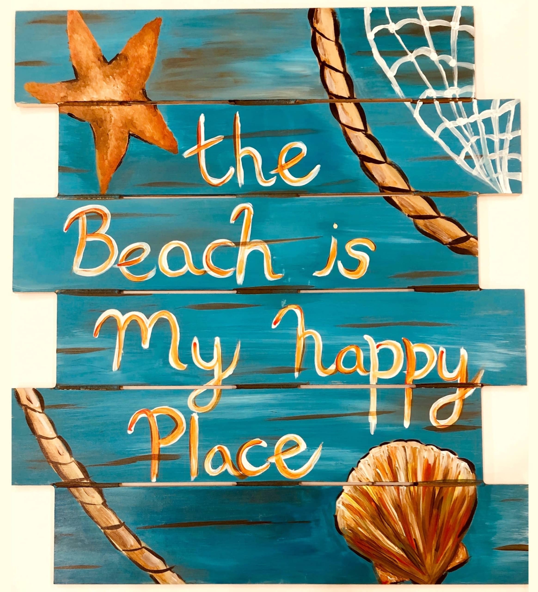 Cape Coral Art and Wine Party - Beach Happy Wood Sign