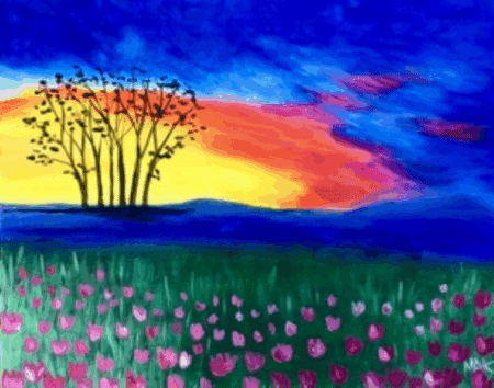 Orlando Paint Party - Sunset Tulip Dreams