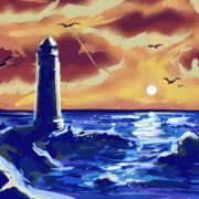 Orlando Paint & Sip : Lighthouse Shore @ Flippers SODO