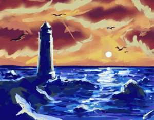 Orlando Paint & Sip : Lighthouse Shore @ Flippers SODO