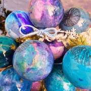 Fort Myers Poured Paint Ornaments