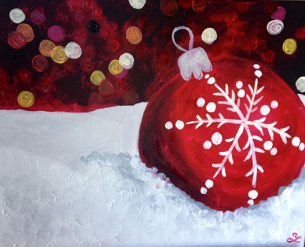 paint and sip Red Ornament