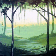 🌿✨ Sanlando Park Paint Night: Swampy Trees