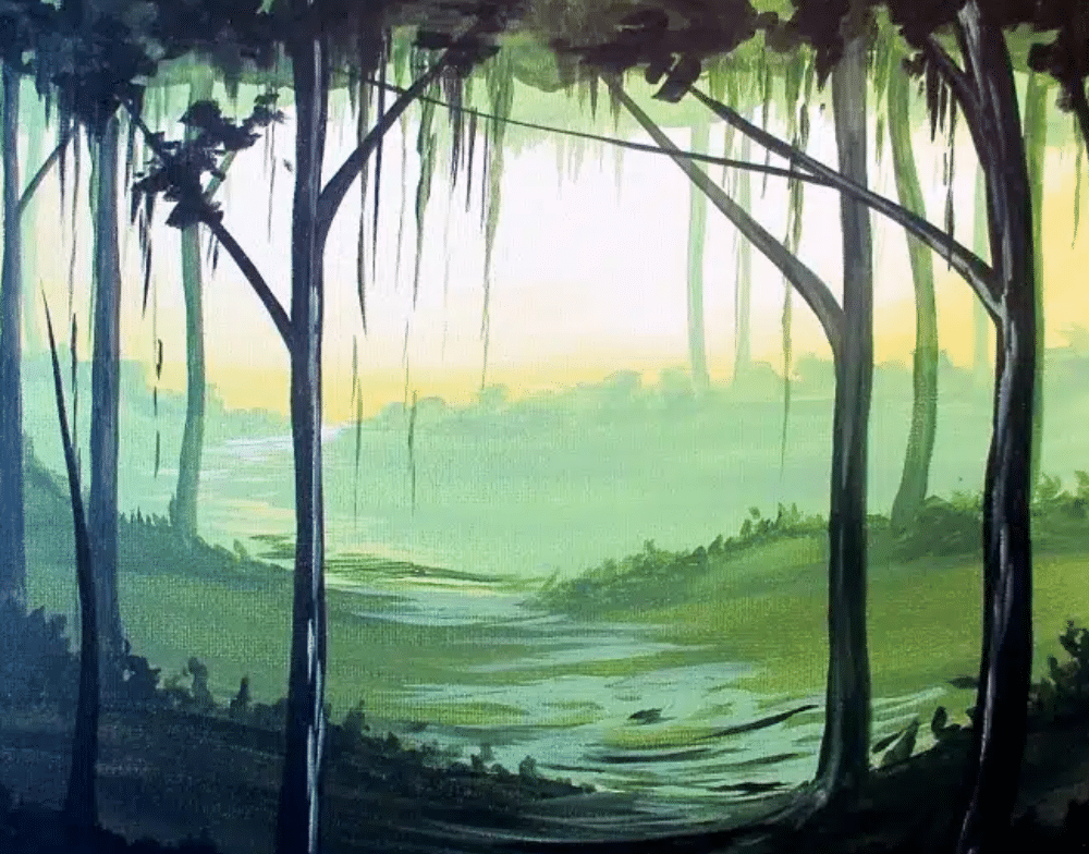 🌿✨ Sanlando Park Paint Night: Swampy Trees
