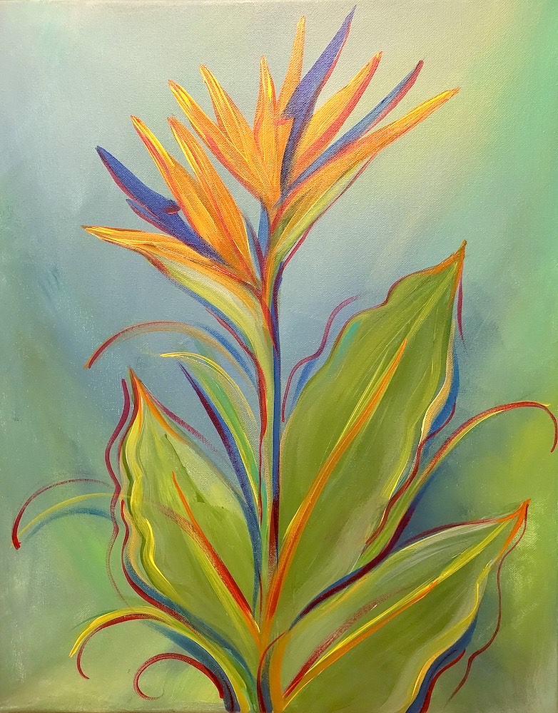 Sip and Paint at Aspirations Winery - Bird of Paradise