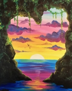 Sip and Paint Orlando Tropical Love at Flippers O-Town West