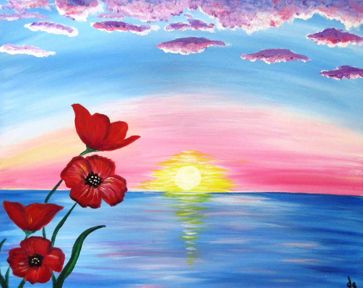 Fort Myers Paint and Sip - Poppy Sunrise