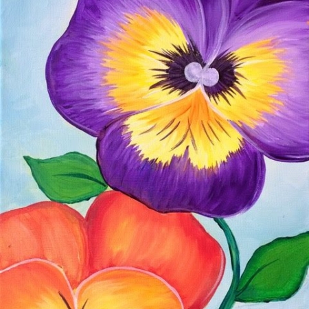 Orlando Sip and Paint Painted Pansies at Flippers O-Town West