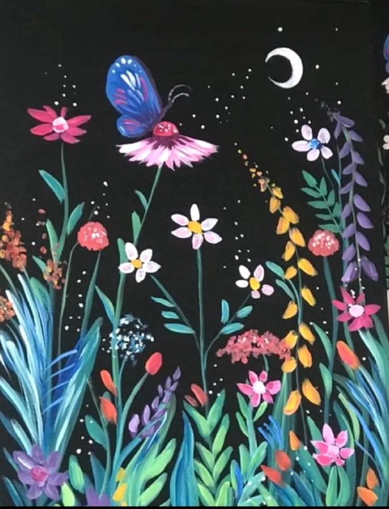Ruskin Sip and Paint- Nighttime in the Garden