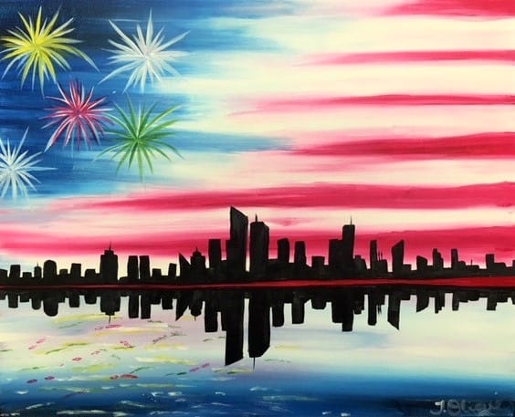 Orlando Paint and Sip Fireworks over the City at Flippers O-Town West