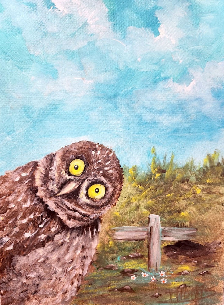 Fort Myers Paint and Sip - Burrowing Owl