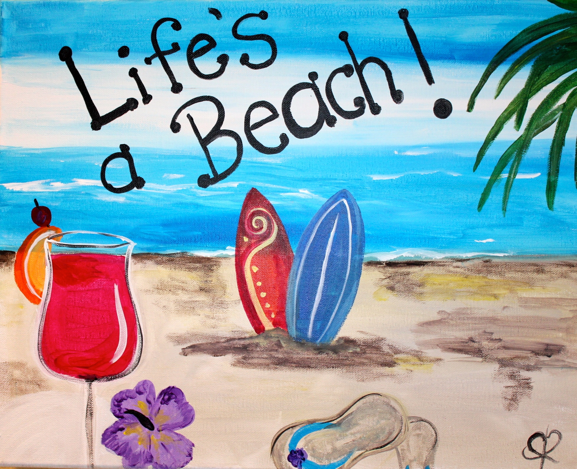 Paint and Sip at Laudy Bar - Life's a Beach