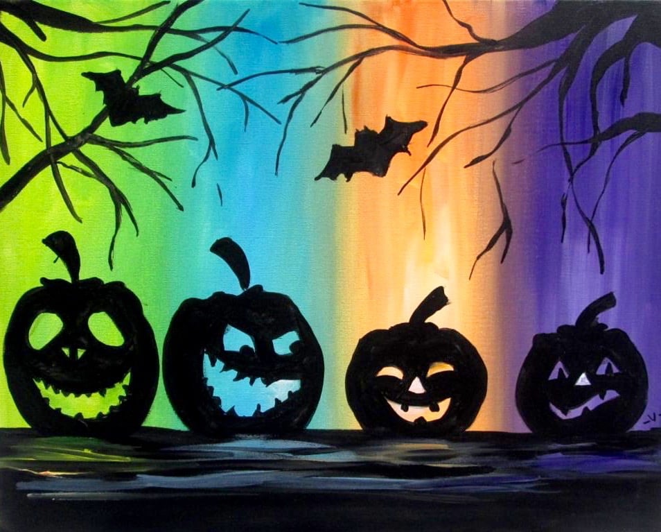 Miami Paint and Sip at Unseen Creatures - Four Pumpkins