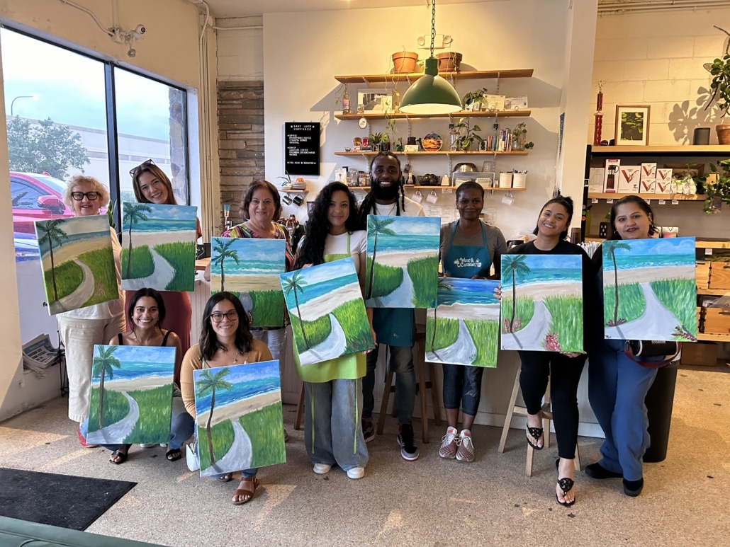 Paint and Sip FUNdraiser for Make-A-Wish Central and Northern Florida - Island Wing Company UCF - Wine and Canvas Greater Orlando