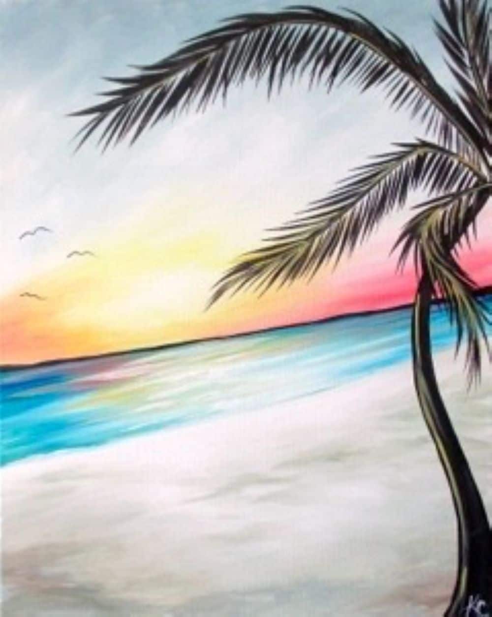 Artistic Wine and Paint Ft Myers Beach - Sunset Serenity