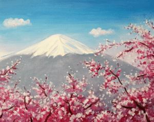 Naples Paint and Sip - Mount Fuji Spring - Stevie Tomato's Naples