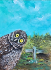 Cape Coral Paint and Sip - Burrowing Owl - Stevie Tomato's Cape Coral