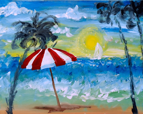 Marina Bay of Ft. Myers Paint Party - Van Gogh Beach - Private Paint and Sip - Wine and Canvas