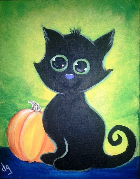 Marina Bay of Ft. Myers Kids Paint Party - Spooky Cat