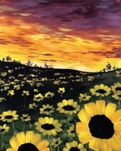 Bonita Springs Paint and Sip - Sunflower Sunset - Marre Terra Ristorante - Wine and Canvas Ft. Myers - July 2024