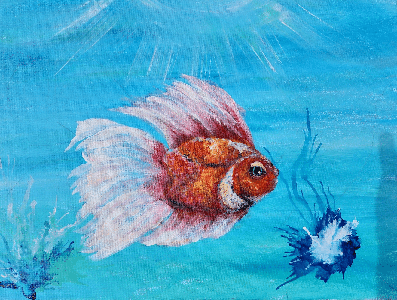 Fort Myers Paint Party - Goldie Under The Sea - Paint and Sip - Bonita Bill's Waterfront Cafe - Wine and Canvas Ft. Myers - August 2024