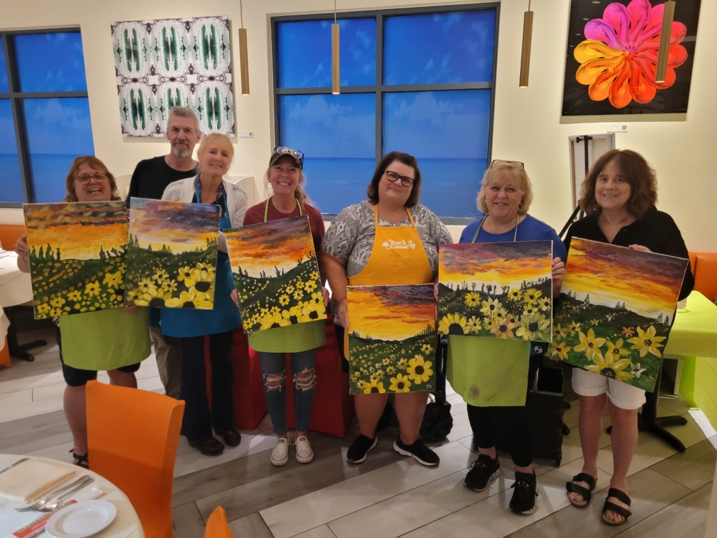 Connect with Ft. Myers Locals at Paint and Sip Parties - Wine and Canvas Ft. Myers Cape Coral - Community - Summer 2024 