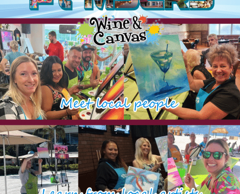 Connect with Ft. Myers Locals at Paint and Sip Parties - Wine and Canvas Ft. Myers Cape Coral - Community - Summer 2024