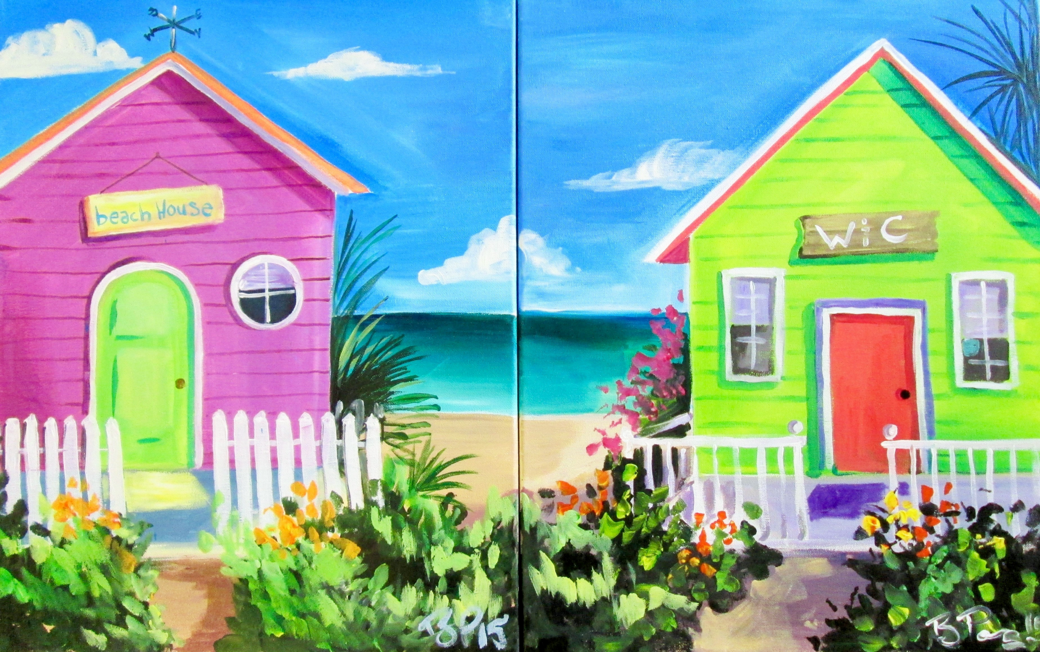 Ft. Myers Art Party- Beach House Couples Painting