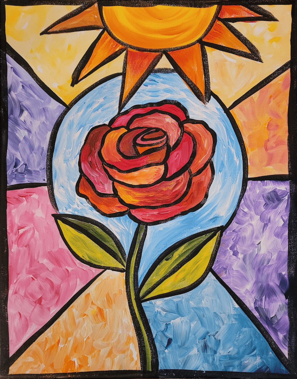 Ft. Myers Paint Night - Stained Glass Rose