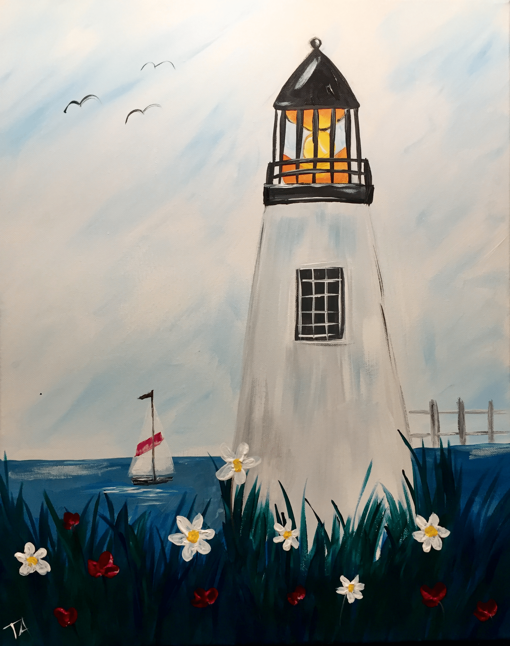 Naples Winter Sip and Paint - Coastal Lighthouse