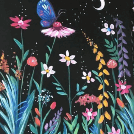 Estero Paint & Sip - Nighttime in the Garden
