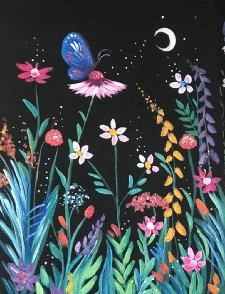 Estero Paint & Sip - Nighttime in the Garden