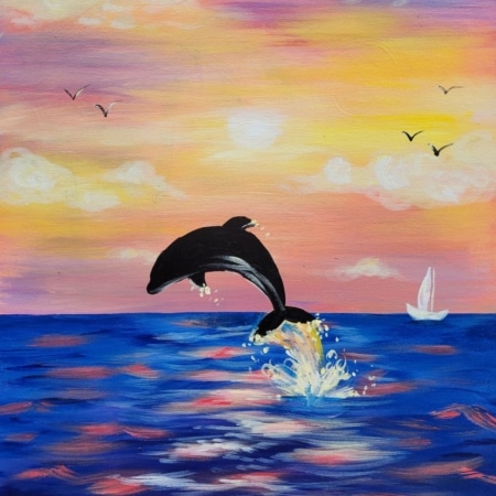 Bonita Springs Art Party - Playful Dolphin