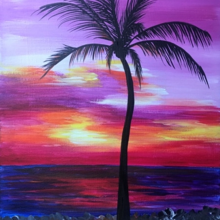 Cape Coral Art Party - Magenta Palm