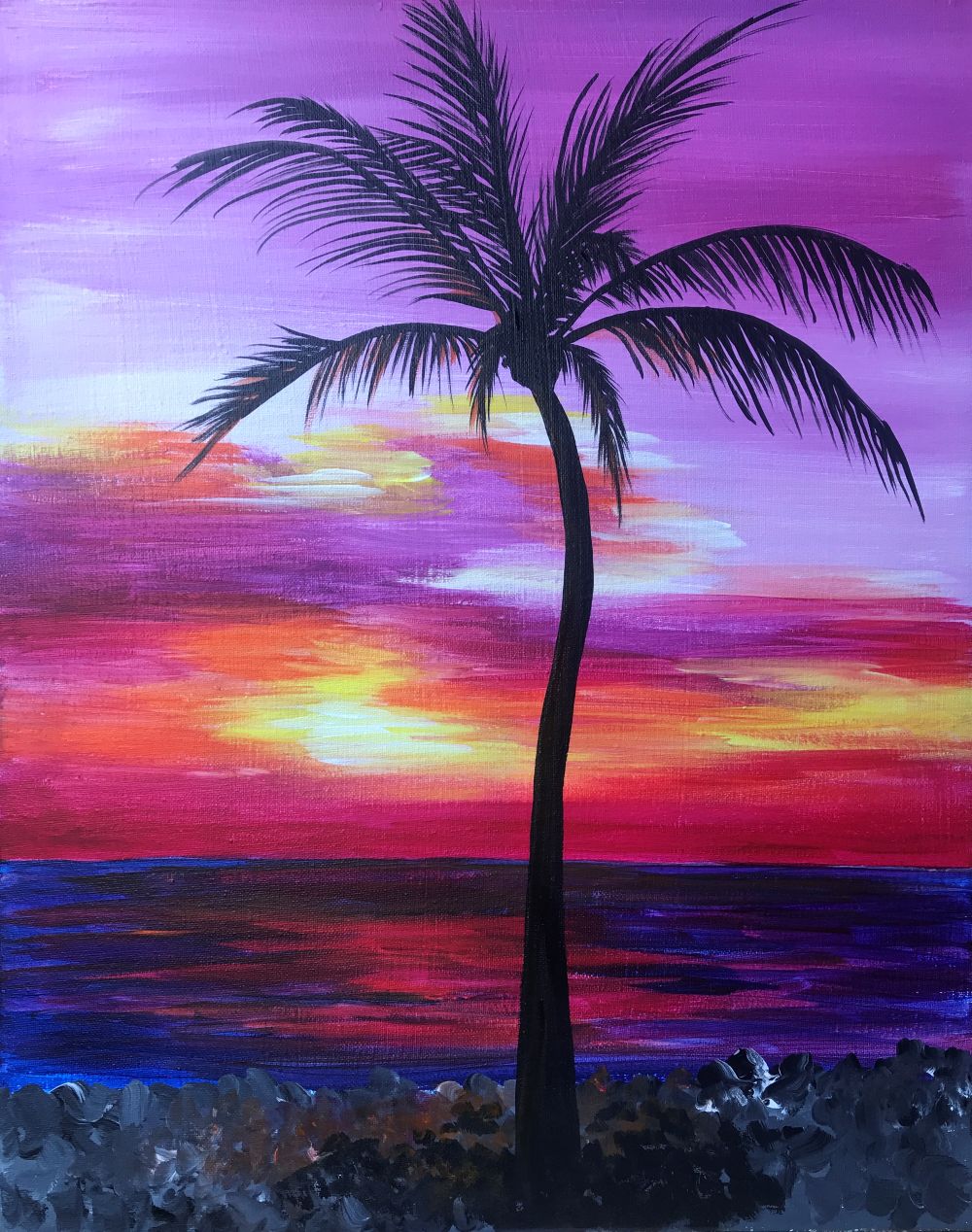 Cape Coral Art Party - Magenta Palm