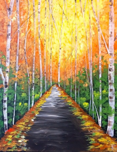 Sunlit Fall Walkway