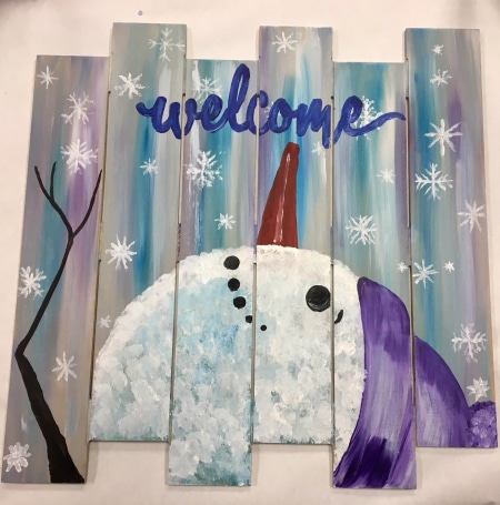 Welcome Snowman Pallet