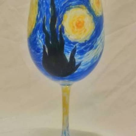 Starry Night Wine Glass